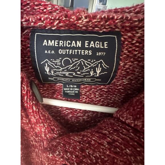 American Eagle Aztec Tribal Hoodie – Red/White/Black, Men's Size L - Picture 2 of 8